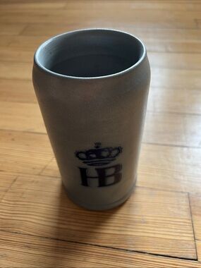 Vintage Hofbrauhaus HB 1L Stoneware Beer Stein Mug Made in West Germany Crown